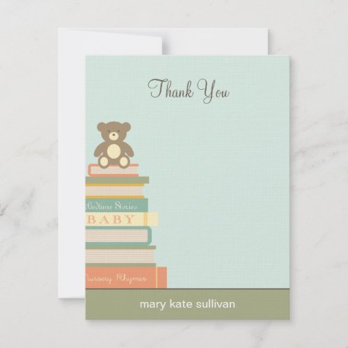 Bring A Book Baby Shower Thank You Cards (Blue)