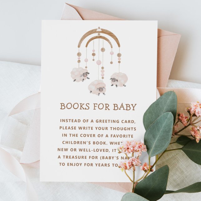 Bring a Book | Boho Sheep Baby Shower Request Enclosure Card (Creator Uploaded)