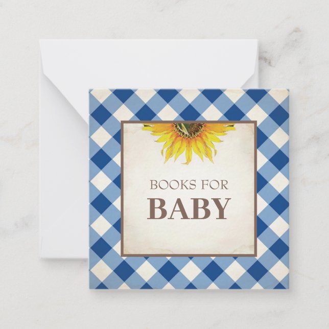 Bring a Book Boy Baby Shower Insert Note Card (Front)