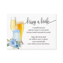 Bring a Book Bubbles Blue Baby Shower Insert