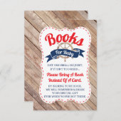 Bring A Book Card, Ahoy, Nautical, Baby Shower Enclosure Card (Front/Back)
