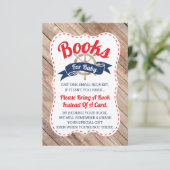 Bring A Book Card, Ahoy, Nautical, Baby Shower Enclosure Card (Standing Front)
