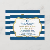 Bring A Book Card, Ahoy, Nautical Shower Faux Gold Enclosure Card (Front/Back)