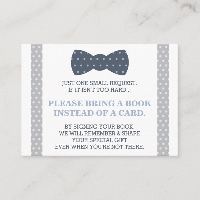 Bring A Book Card, Little Man, Teddy Bear Enclosure Card (Front)