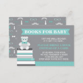 Bring A Book Card, Little Man, Teddy Bear Enclosure Card (Front/Back)