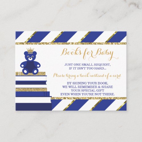 Bring A Book Card Little Prince Faux Glitter Enclosure Card