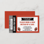 Bring A Book Card, Sports Ticket, Baby Shower Enclosure Card (Front/Back)
