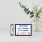 Bring A Book Card, Sports Ticket, Baby Shower Enclosure Card (Standing Front)