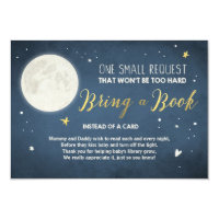 Bring a book card To the moon and back Baby Shower