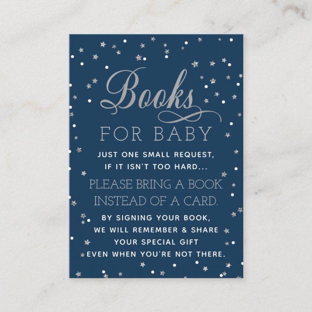 Bring A Book Card, Twinkle Star, Baby Shower Enclosure Card (Front)