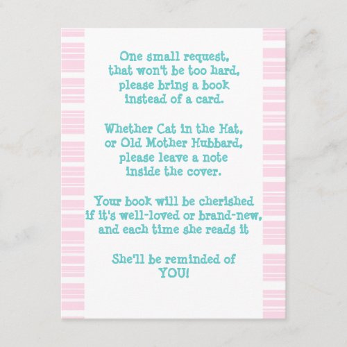 Bring a Book Personalized Announcement