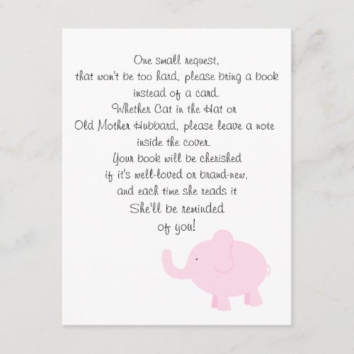 Bring a Book for a Baby Shower Enclosure Card