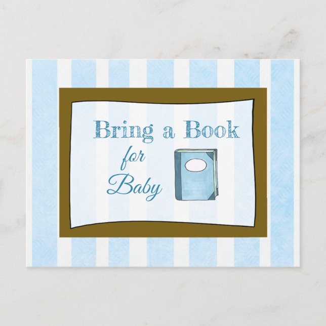 Bring a Book for Baby Baby Shower Card (Front)