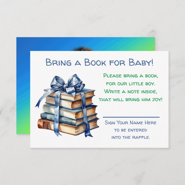 Bring a Book for Baby | Baby Shower  Enclosure Card (Front/Back)