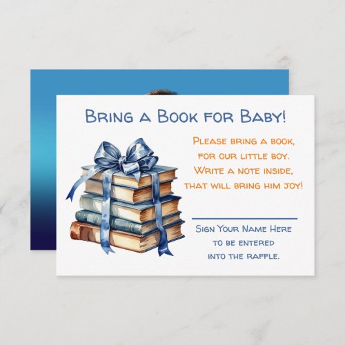 Bring a Book for Baby  Baby Shower  Enclosure Card