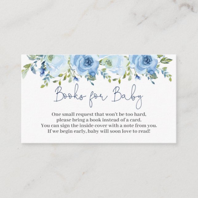 Bring a book for baby boy enclosure card (Front)