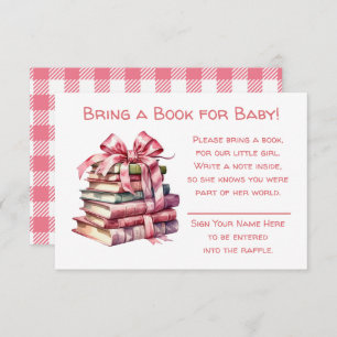 Bring a Book for Baby Girl's Baby Shower Enclosure Card