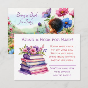 Bring a Book for Baby   Girl's Baby Shower  Enclosure Card