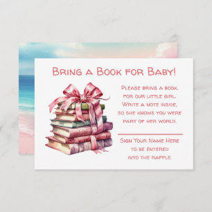 Bring a Book for Baby Girl's Baby Shower Enclosure Card
