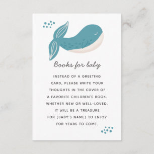 Bring a book for baby. Nautical cute whale animal Enclosure Card