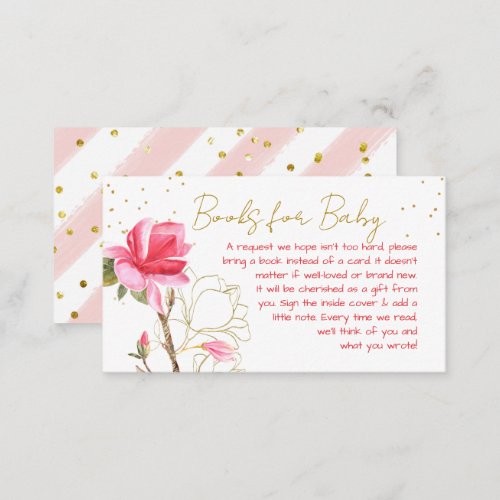 Bring A Book For The Girl Baby Shower Enclosure Card