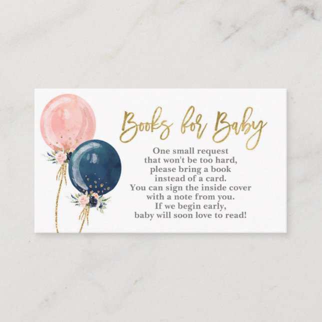 Bring a book instead of a card gender reveal (Front)