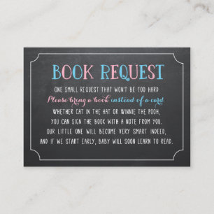 Bring a Book instead of a card, gender reveal Enclosure Card