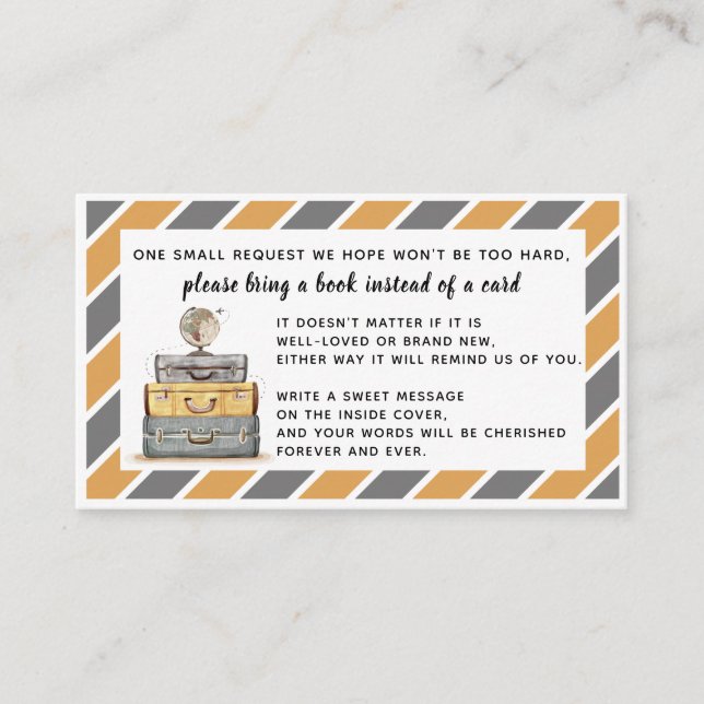 Bring a Book instead of Card Insert Yellow gray (Front)