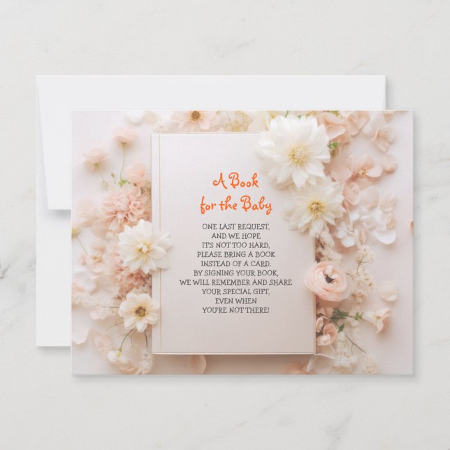 BRING A BOOK Peach Pink Baby Shower Invitation (Front)