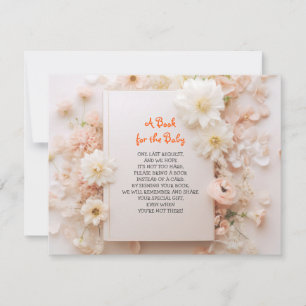 BRING A BOOK Peach Pink Baby Shower Invitation