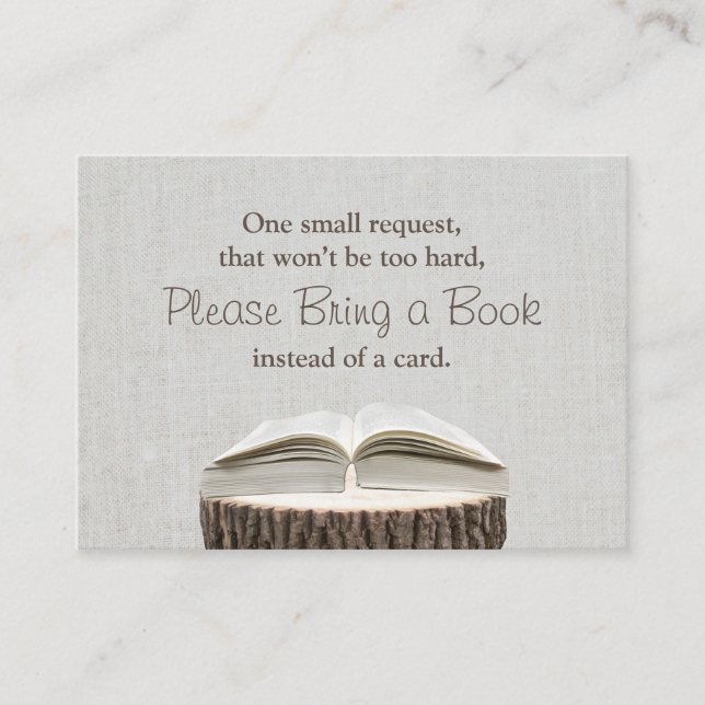 Bring a Book Request Baby Shower Insert (Front)