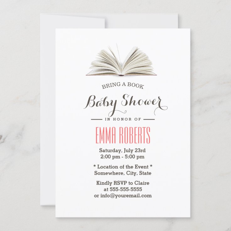 Bring a Book Request Baby Shower Invitation Zazzle