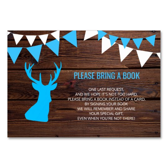 Bring A Book Rustic Buck Deer Baby Shower Cards Zazzle Com