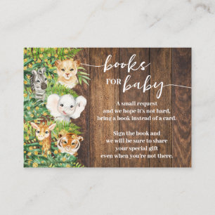 Bring a Book Rustic Safari Baby Shower Card
