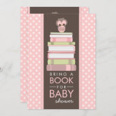 Bring A Book Sweet Girl Owl Baby Shower Invitation (Front/Back)