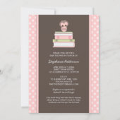 Bring A Book Sweet Girl Owl Baby Shower Invitation (Back)