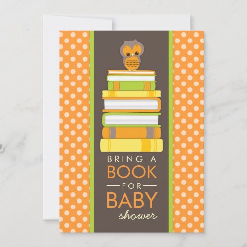Bring A Book Sweet Owl Baby Shower Invitation