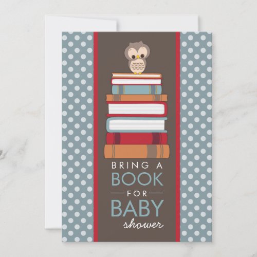 Bring A Book Sweet Owl Baby Shower Invitation