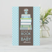 Bring A Book Sweet Owl Baby Shower Invitation (Standing Front)