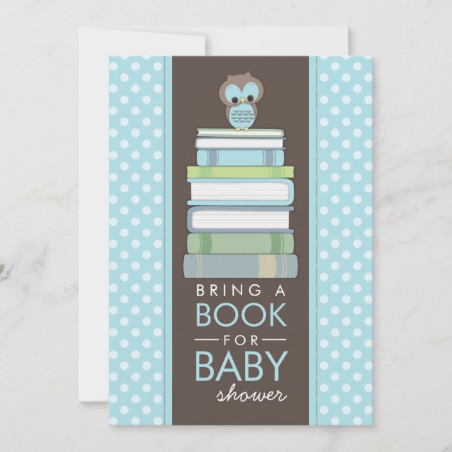 Bring A Book Sweet Owl Baby Shower Invitation (Front)