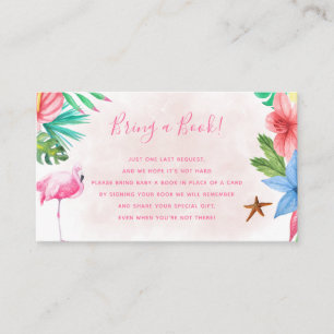 Bring a book tropical baby shower enclosure card
