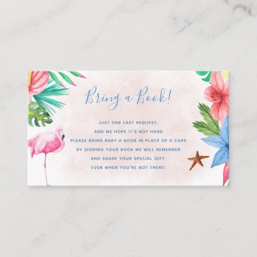 Bring a book tropical baby shower  enclosure card