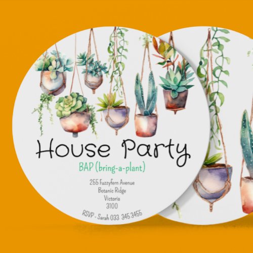 Bring a Plant House Party Invitation
