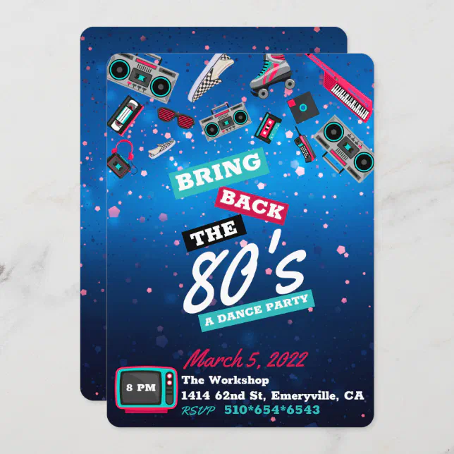 Bring Back the 80's| Retro Dance Party Invitation | Zazzle