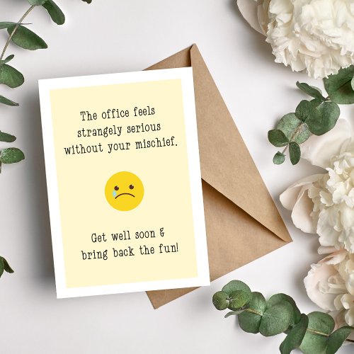 Bring Back the Fun Get Well Soon for Coworkers Holiday Card