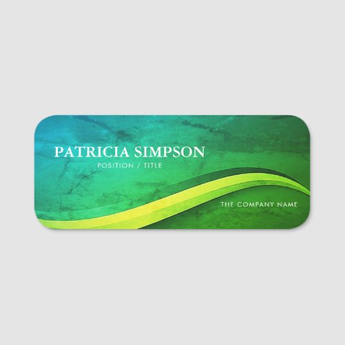 Bring Blue Green Yellow Watercolor to Your Network Name Tag