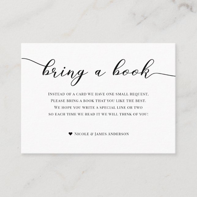 Bring Book Baby Shower Enclosure Black White Plaid Business Card (Front)