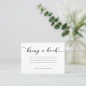 Bring Book Baby Shower Enclosure Black White Plaid Business Card (Standing Front)