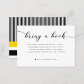 Bring Book Baby Shower Enclosure Black White Plaid Business Card (Front/Back)