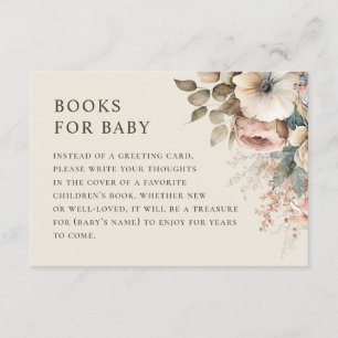 Bring book for baby request. Elegant boho floral Enclosure Card